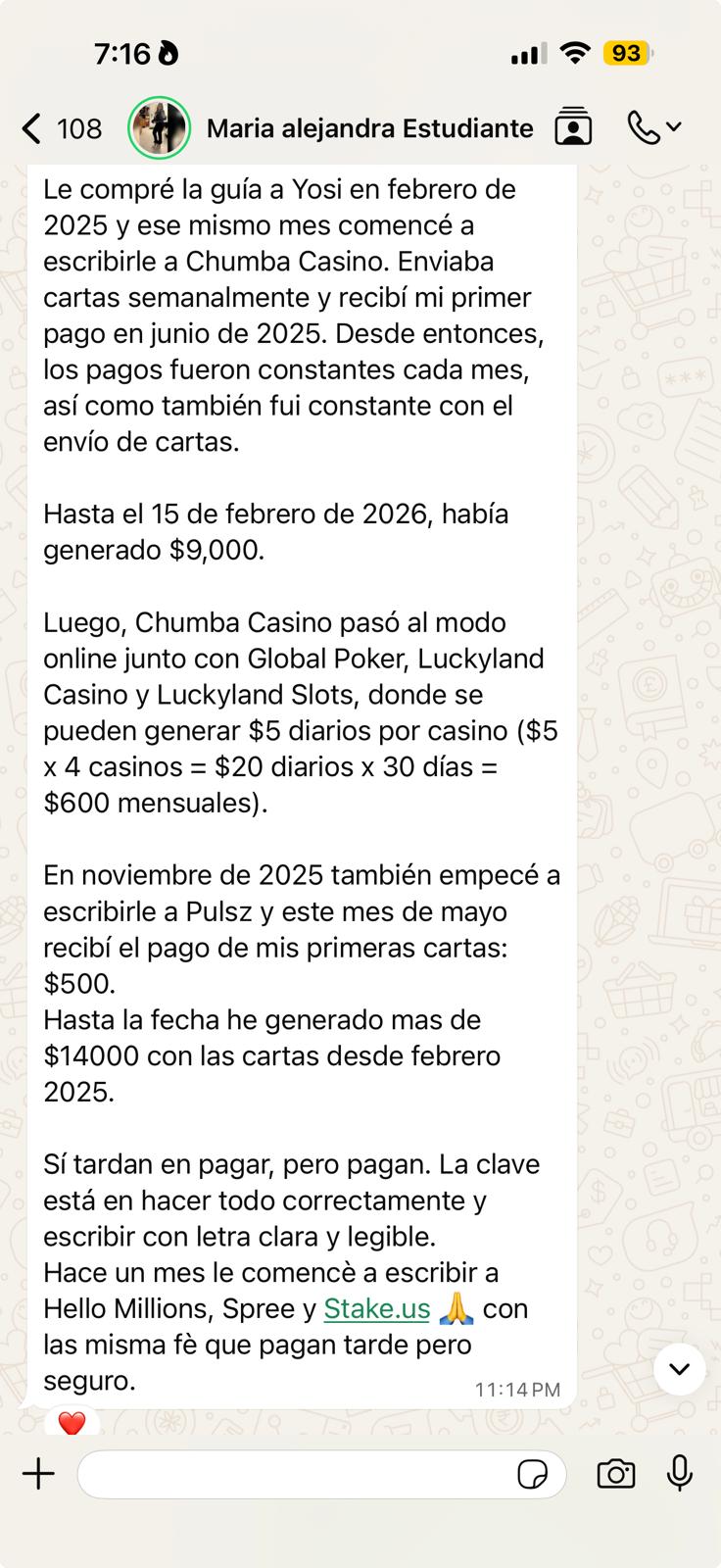 Testimonio de María Alejandra — $14.000 generados con las cartas desde febrero 2025