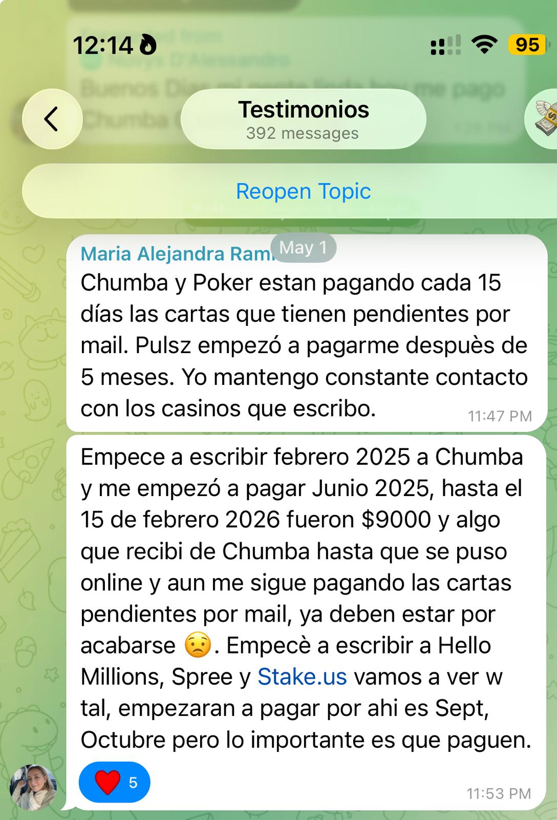 Testimonio de María Alejandra R. — $9.000 cobrados de Chumba