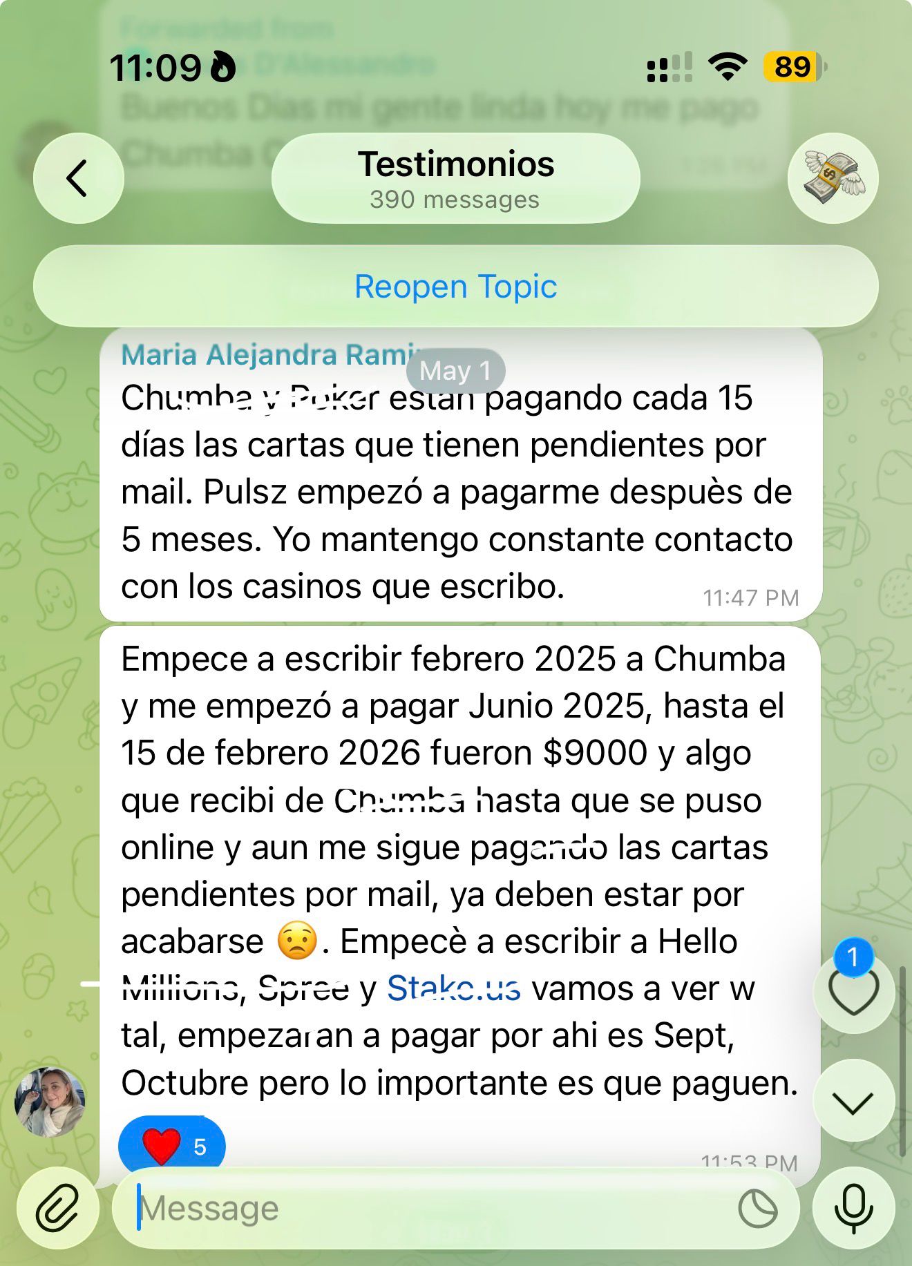 Testimonio de la comunidad de Yosi